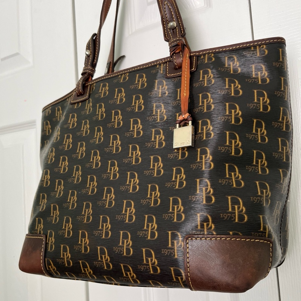 Donney & Bourke Brown Designer Tote Bag vintage - Picture 3 of 10